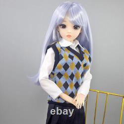 Cute 24 inch Height Girl Doll Toy 18 Joints Body with Wigs Clothes Shoes Full Set