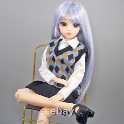 Cute 24 inch Height Girl Doll Toy 18 Joints Body with Wigs Clothes Shoes Full Set