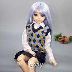 Cute 24 inch Height Girl Doll Toy 18 Joints Body with Wigs Clothes Shoes Full Set