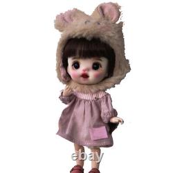 Cute 5.9 inch Girl Doll Toy Full Set with 1/12 BJD Doll and Dolls Clothes Set