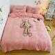 Cute Removable Toy Bear Velvet Flannel Fleece Bedding Set Cover Set Bed Sheet