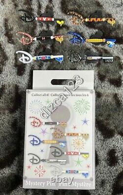 Disney Store FULL SET of 6 Donald Mickey Minnie Tigger Toy Stor Mystery Key Pin