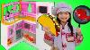 Emma Pretend Play W Cute Pink Kitchen Restaurant Toy Cooking Food Kids Playset