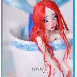 FULL SET 1/4 BJD Doll Ball Jointed Girl Face Makeup Wig Hair Mermaid Clothes Toy