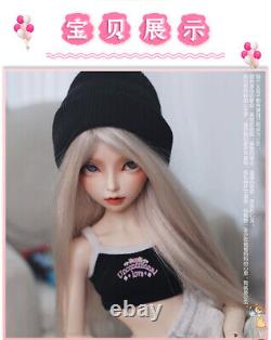 FULL SET 1/4 BJD SD Doll Girl Free Eyes + Face Make up Wig Female Resin Toy Gift