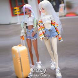 FULL SET 1/4 BJD SD Dolls Toys Girl Resin Ball Jointed Doll Free Eyes Makeup Wig