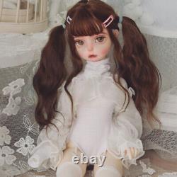 FULL SET 1/6 SD BJD Doll Face Makeup Eyes Wig Hair Clothes Ball Jointed Girl Toy