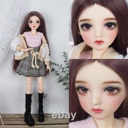 Fashion 1/3 BJD Girl Doll Toy with Full Set Outfits Wigs Eyes Handpainted Makeup