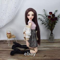 Fashion 1/3 BJD Girl Doll Toy with Full Set Outfits Wigs Eyes Handpainted Makeup
