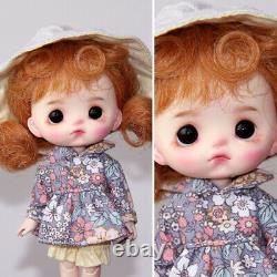 Full Set 1/12 BJD Doll 15cm Girl Doll Resin Head Moveable Eyes Wigs Kids Toys