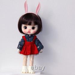 Full Set 1/12 BJD Doll Mini Girl Doll with Cute Face Makeup Full Set Outfits Toy