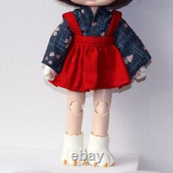 Full Set 1/12 BJD Doll Mini Girl Doll with Cute Face Makeup Full Set Outfits Toy