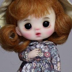 Full Set 1/12 BJD Doll Resin Head with Outfit Hat Wigs Eyes Makeup Cute Kids Toy