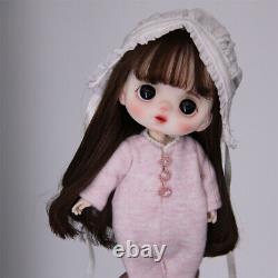 Full Set 1/12 Resin BJD Doll 15cm Girls Doll Changeable Wig Eyes Outfit Kid Toy