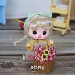 Full Set 1/12 Resin Head BJD Doll 10cm Mini Cute Dolls + Lovely Clothes DIY Toys