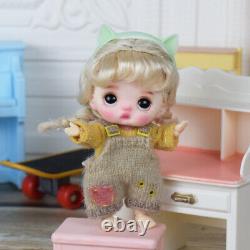 Full Set 1/12 Resin Head BJD Doll 10cm Mini Cute Dolls + Lovely Clothes DIY Toys