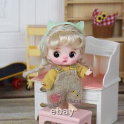 Full Set 1/12 Resin Head BJD Doll 10cm Mini Cute Dolls + Lovely Clothes DIY Toys