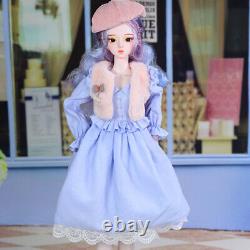 Full Set 1/3 60cm BJD Doll Girls + Face Makeup + Eyes + Rooted Wig + Clothes Toy