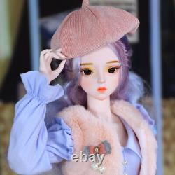 Full Set 1/3 60cm BJD Doll Girls + Face Makeup + Eyes + Rooted Wig + Clothes Toy