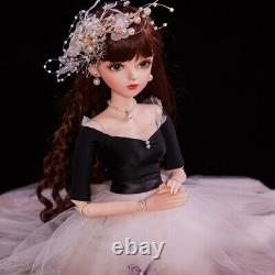 Full Set 1/3 60cm BJD Doll Handpainted Makeup Free Eyes Wigs Clothes Girls Toys