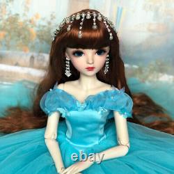 Full Set 1/3 BJD Doll 24in Girl Doll Moveable Joints Wedding Dress Eyes Wigs Toy