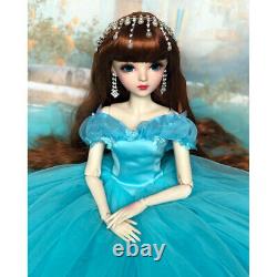 Full Set 1/3 BJD Doll 24in Girl Doll Moveable Joints Wedding Dress Eyes Wigs Toy