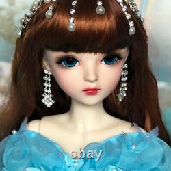 Full Set 1/3 BJD Doll 24in Girl Doll Moveable Joints Wedding Dress Eyes Wigs Toy