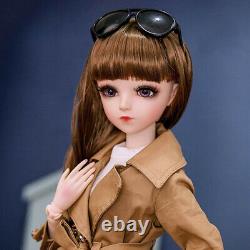 Full Set 1/3 BJD Doll 60cm Female + Hand Painted Face Makeup + Full Outfits Toys