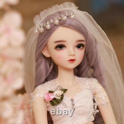 Full Set 1/3 BJD Doll 60cm Girl Doll Wedding Dress Removable Wig Makeup Kid Toy