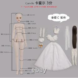 Full Set 1/3 BJD Doll Female Girl Resin Joints Eyes Makeup Wig Wedding Dress Toy