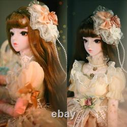 Full Set 1/3 BJD Doll Princess Girl Toy Face Makeup + Eyes + Wig + Shoes Clothes