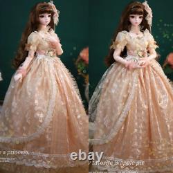 Full Set 1/3 BJD Doll Princess Girl Toy Face Makeup + Eyes + Wig + Shoes Clothes