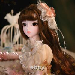 Full Set 1/3 BJD Doll Princess Girl Toy Face Makeup + Eyes + Wig + Shoes Clothes