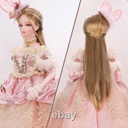 Full Set 1/3 Girl Doll Toy for Kids + Face Makeup Hair Princess Dress Accessory