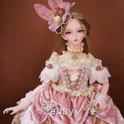 Full Set 1/3 Girl Doll Toy for Kids + Face Makeup Hair Princess Dress Accessory
