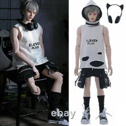 Full Set 1/4 BJD Doll Cool Male Boy Ball Jointed Body Toys Eyes Face Makeup Gift