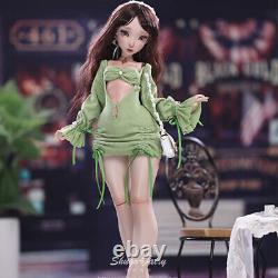 Full Set 1/4 BJD Doll Girl Doll Resin SD Ball Jointed Dolls Green Dress Gift Toy