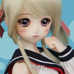 Full Set 1/4 BJD Doll Jk Girl SD Jointed Body Face Makeup Free Eyes Wig Gift Toy