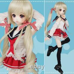 Full Set 1/4 BJD Doll Jk Girl SD Jointed Body Face Makeup Free Eyes Wig Gift Toy
