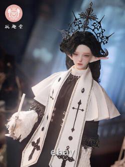 Full Set 1/4 BJD Doll Priest Resin Jointed Face Makeup Eyes Toy with Clothes Hair