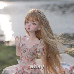 Full Set 1/4 BJD Doll Sweet Girl Resin Joints Body Eyes Face Makeup Wig Toy GIFT