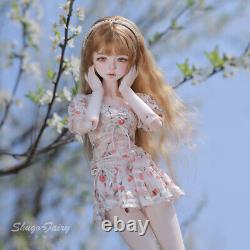 Full Set 1/4 BJD Doll Sweet Girl Resin Joints Body Eyes Face Makeup Wig Toy GIFT