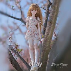 Full Set 1/4 BJD Doll Sweet Girl Resin Joints Body Eyes Face Makeup Wig Toy GIFT