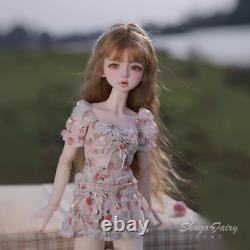 Full Set 1/4 BJD Doll Sweet Girl Resin Joints Body Eyes Face Makeup Wig Toy GIFT