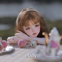 Full Set 1/4 BJD Doll Sweet Girl Resin Joints Body Eyes Face Makeup Wig Toy GIFT