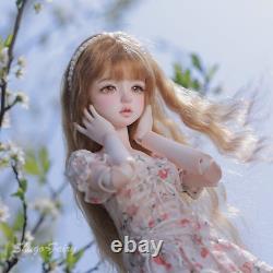 Full Set 1/4 BJD Doll Sweet Girl Resin Joints Body Eyes Face Makeup Wig Toy GIFT