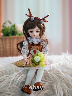 Full Set 1/6 BJD Doll 30cm Fashion Girls + Changeable Eyes + Wigs + Clothes Toys