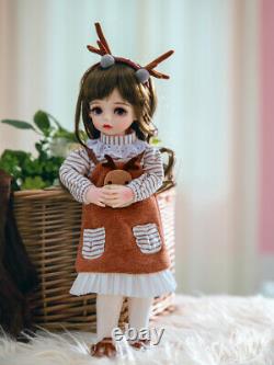 Full Set 1/6 BJD Doll 30cm Fashion Girls + Changeable Eyes + Wigs + Clothes Toys