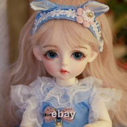 Full Set 1/6 BJD Doll 30cm Girl Doll Full Set Outfit Changeable Eyes Wig Kid Toy