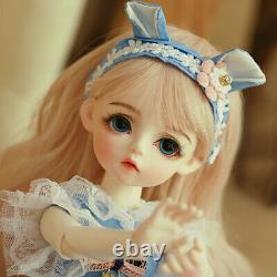 Full Set 1/6 BJD Doll 30cm Girl Doll Full Set Outfit Changeable Eyes Wig Kid Toy